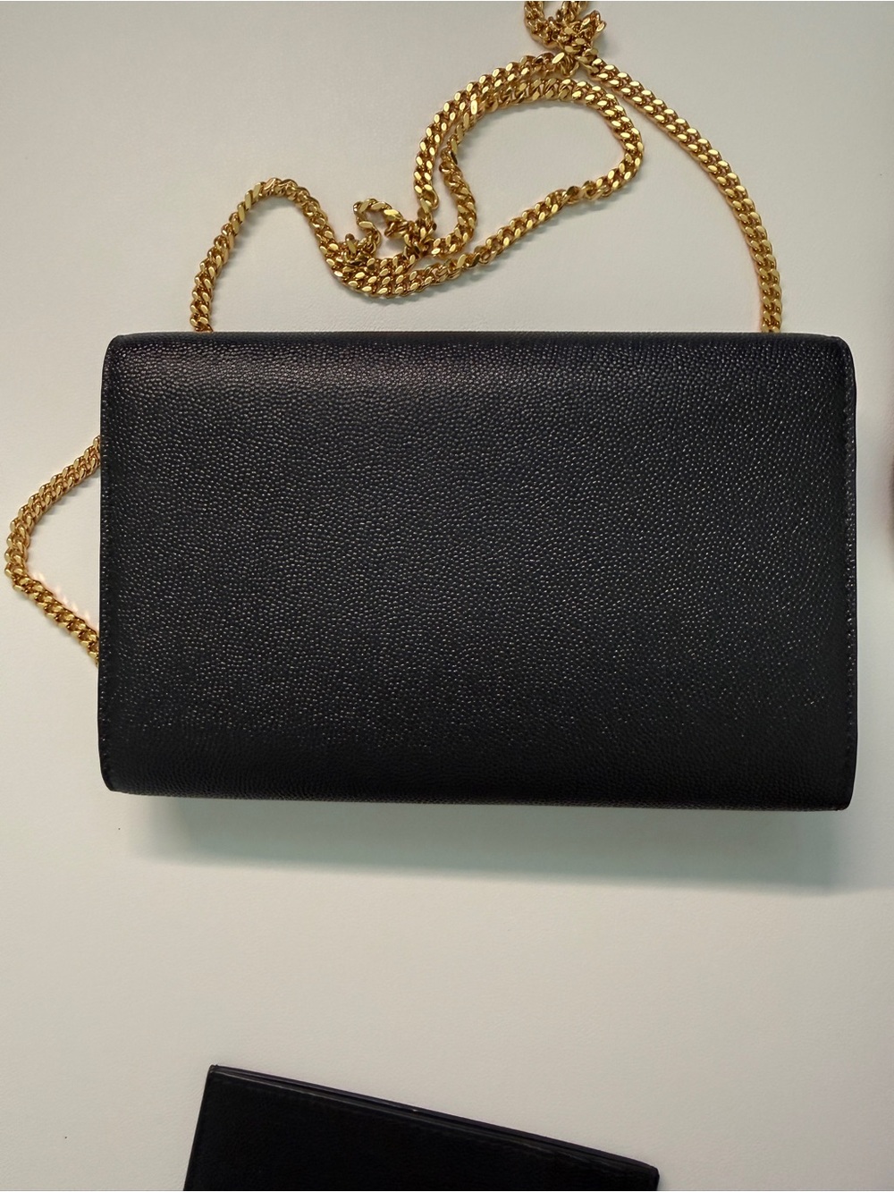YSL Saint Laurent Black Envelope Chain Wallet - Gold Hardware - Picture 7 of 7